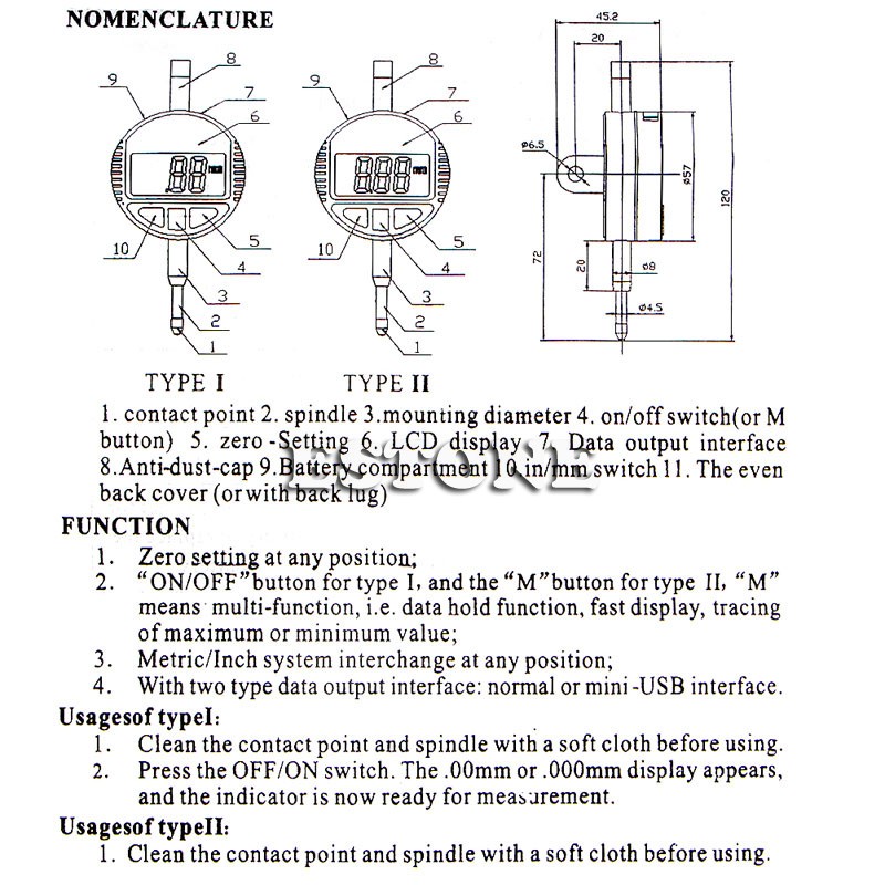 Đồng Hồ Đo Kỹ Thuật Số 0 01mm 0 0005 Phạm Vi 0-25 4mm 1
