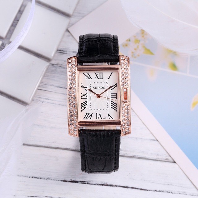 Đồng Hồ Nữ ANGEL Dây Da Đính Đá Thời Trang