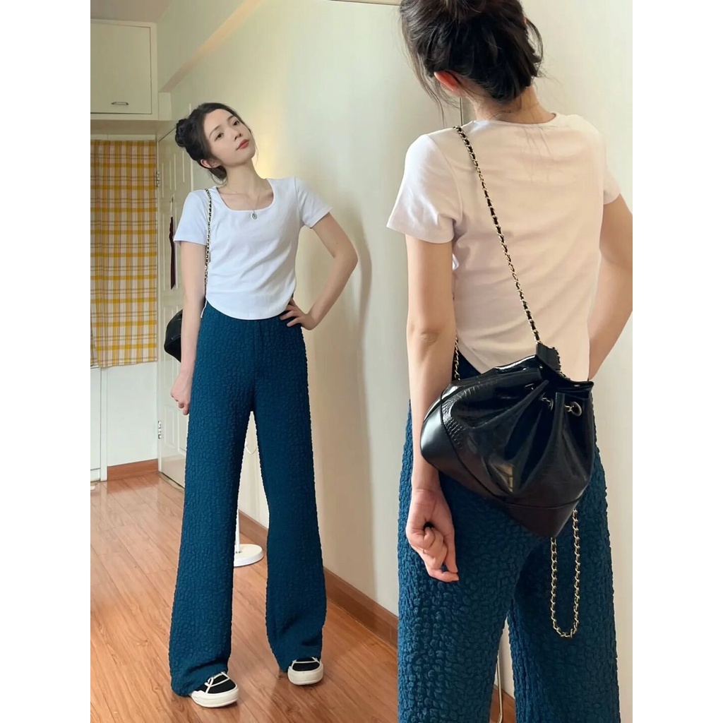 Áo Thun Tay Ngắn Màu Trắng Thiết Kế Không Đồng Đều Thời Trang Theo Phong Cách Hàn Quốc Cho Nữ