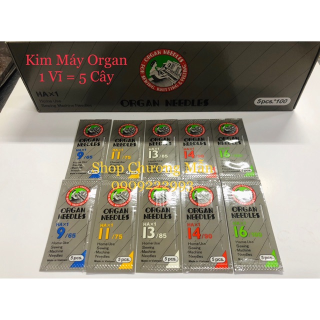 1 Vĩ 5 Cây Kim Máy Gia Đình Organ Nhật (HAx1) Giá Sỉ