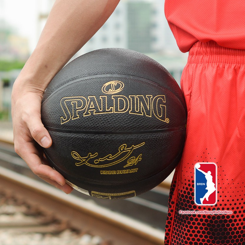 Banh Bóng Rổ Da Spalding – Size7 – Bản Kobe Bryant - Tặng Bơm + Balo rút + Kim bơm + Túi lưới