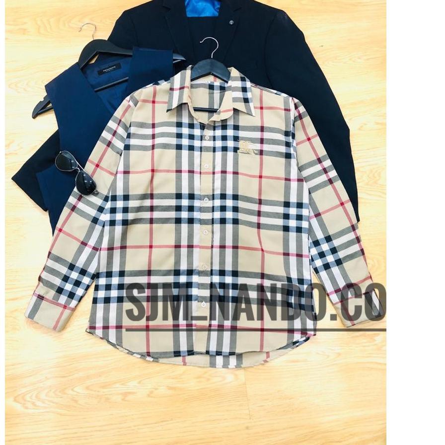 Áo Sơ Mi Burberry Chất Liệu Cotton Cao Cấp Cho Nam Size S / M L Xl Xxl 3xl