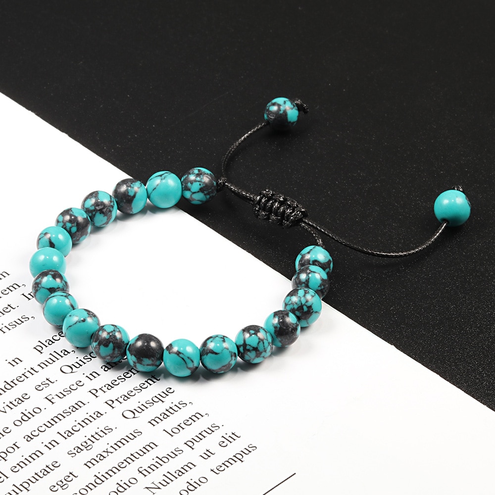 Vòng Tay Chuỗi Hạt Đá Núi Lửa Tự Nhiên 8mm Có Thể Điều Chỉnh