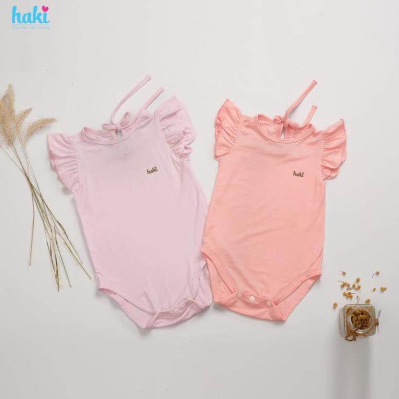 Bộ bodychip cánh tiên vải tre cao cấp BB031-set bodysuit cho bé gái từ 4-10kg Haki