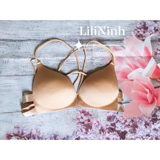 Áo lót bra su đúc bàn tay khóa cài trước không gọng dây mảnh sexy.
