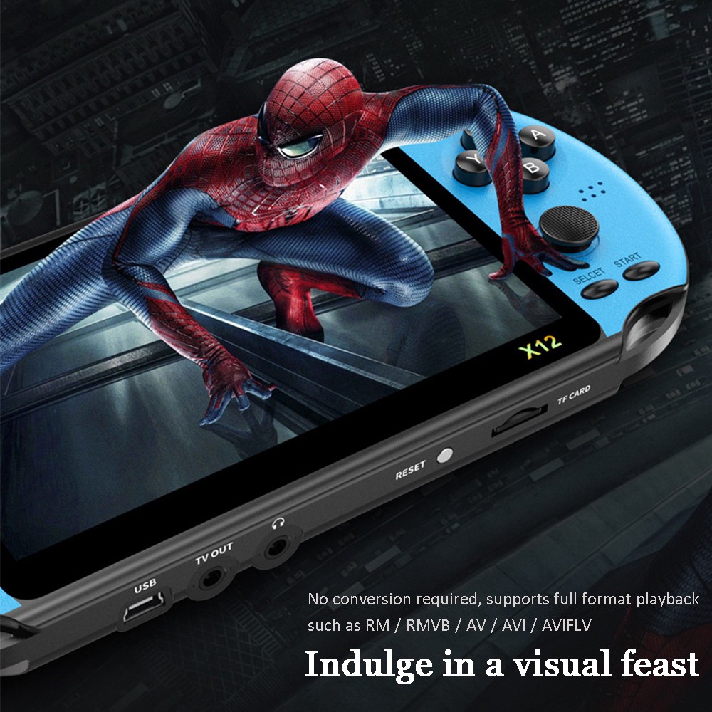 Máy chơi game cầm tay X12 PSP tích hợp hơn 2000 trò chơi màn hình 5.1" 8gb hỗ trợ máy ảnh/ video/ sách điện tử NES GBA