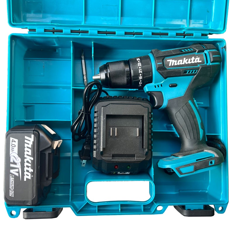 Máy Khoan Pin Khoan 21V Makita HP457E Đầu Kẹp 13mm Kim Loại,Động Cơ 775