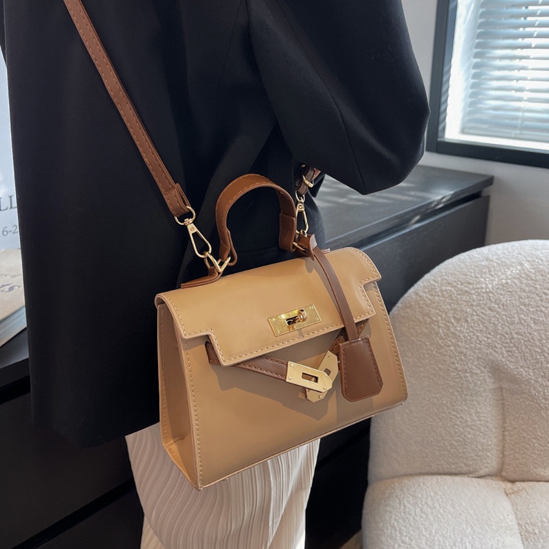 Túi đeo chéo IELGY hình vuông nhỏ phối màu có khóa cài thời trang cho nữ