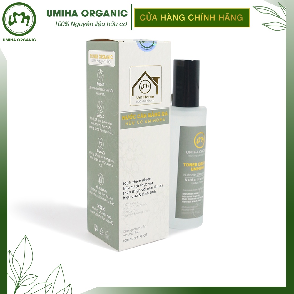 Nước cân bằng da Hoa Sen hữu cơ UMIHA ORGANIC (50/100ml) dưỡng ẩm phục hồi cân bằng độ pH cho da hiệu quả