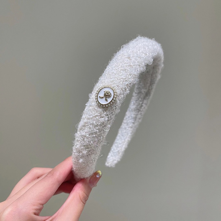 Băng Đô Cài Tóc Cao Cấp Đính Hoa Trà Kiểu Pháp Cổ Điển Thời Trang Thu Đông Cho Nữ