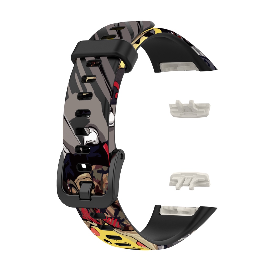 Dây Đeo Silicon Họa Tiết Rằn Ri Thay Thế Cho Đồng Hồ Thông Minh Huawei Band 6 / Honor Band 6 pro