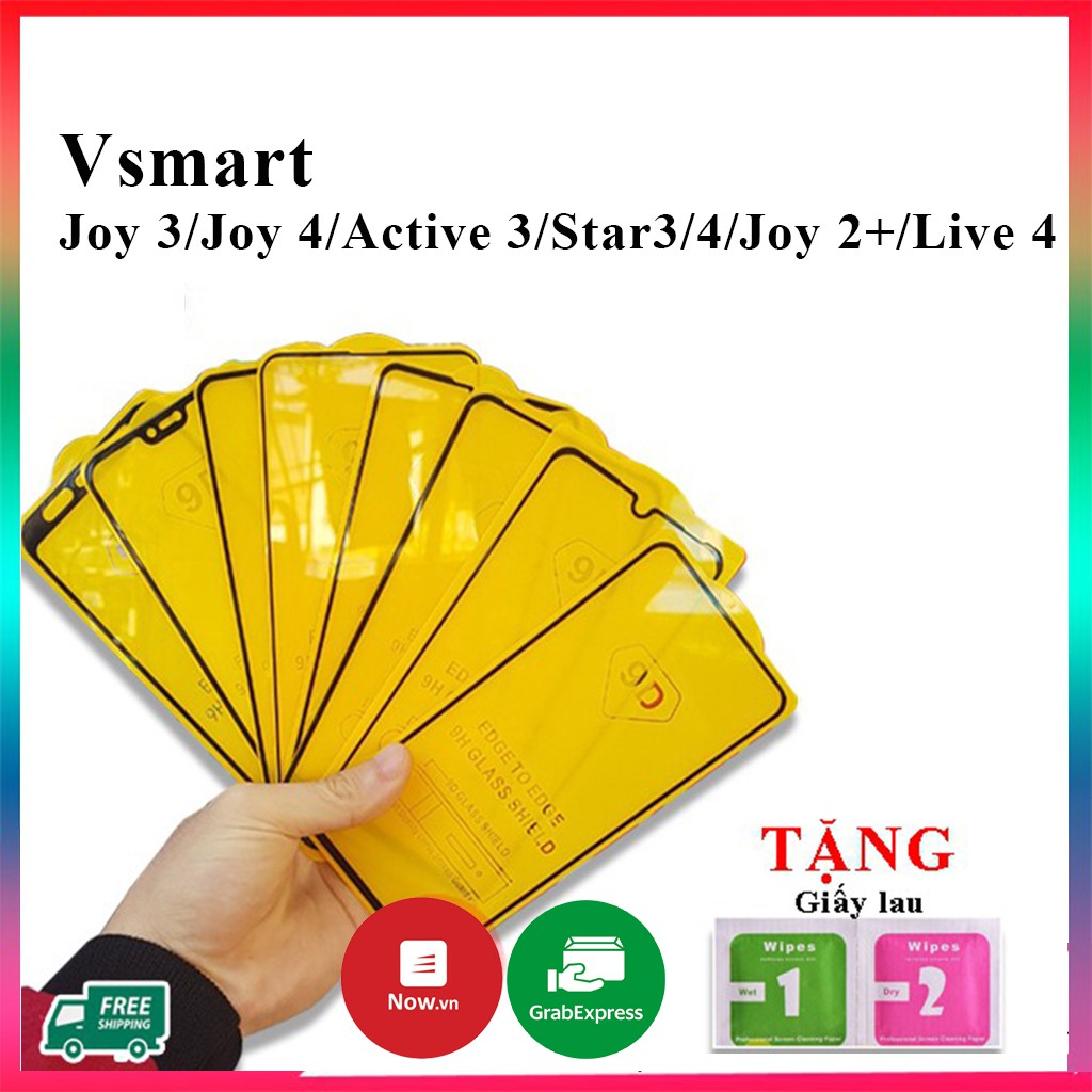 Kính cường lực vsmart Live 4 Joy 4 Joy 3 Active 3 Star 3 Star 4 Joy 2 Plus Aris Pro Star 5 full màn tổng hợp Kính-[9D]