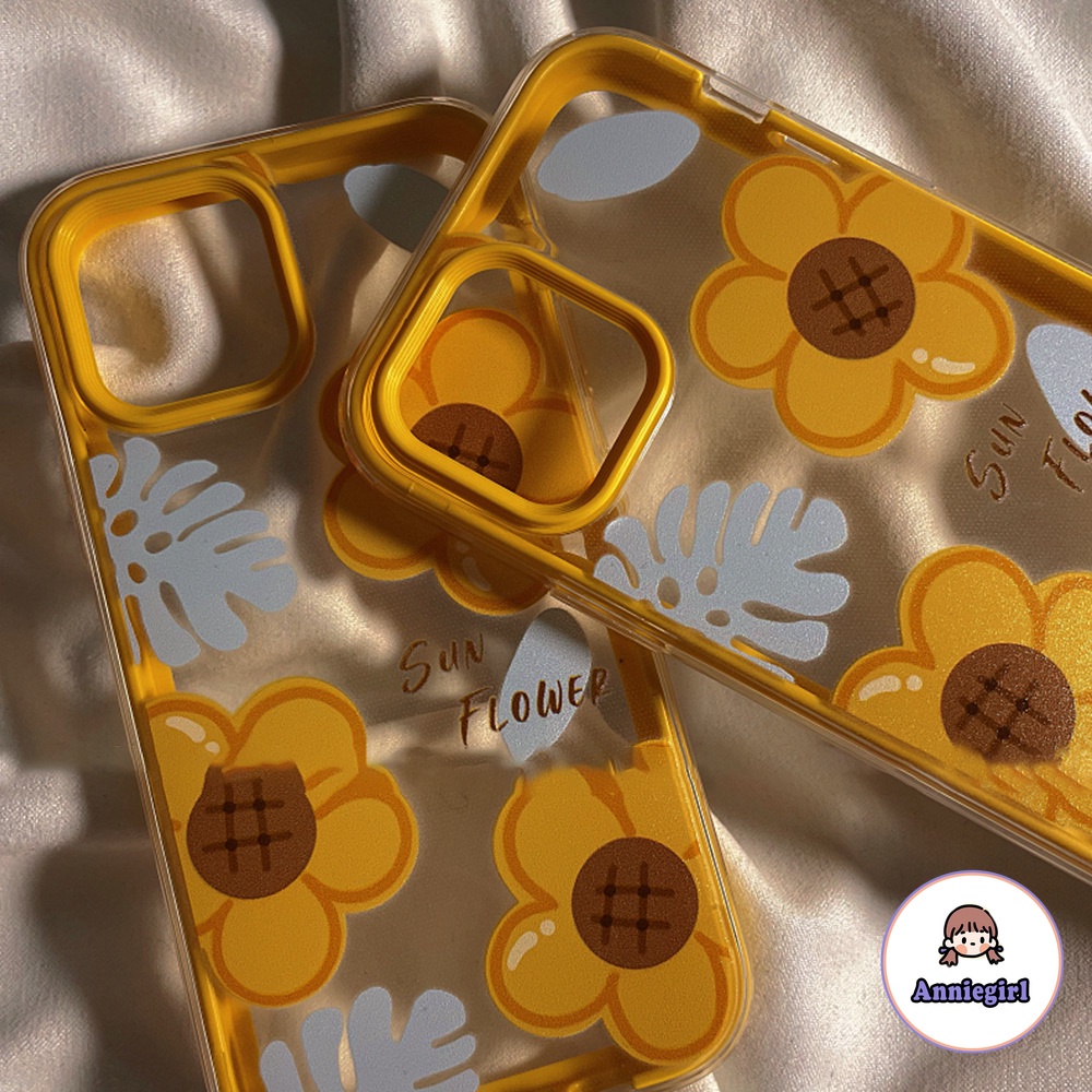 Ốp điện thoại TPU mềm dày 3 trong 1 họa tiết hoa cúc thích hợp cho IPhone 14 13 12 11 Pro Max XR 8 7 Plus