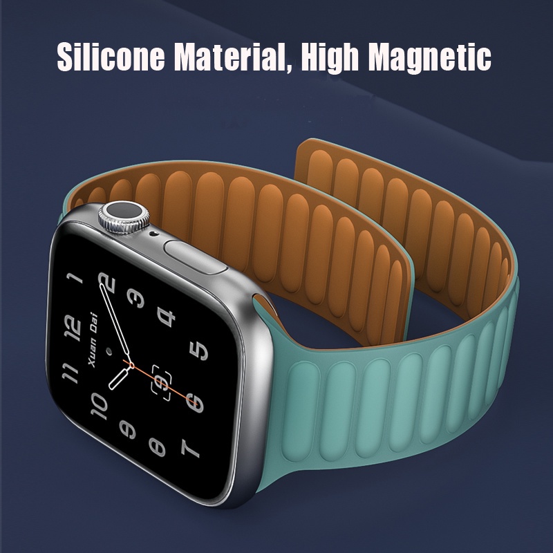 Dây Đeo Silicone Khóa Nam Châm Cho Đồng Hồ Thông Minh Apple Watch 41 / 40 / 38mm 49 / 45 / 44 / 42mm Ultra / 8 / 7 / SE / 6 / 5 / 4 / 3 / 2 / 1