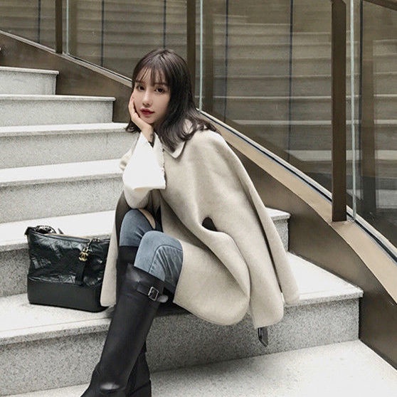 Áo choàng len dáng rộng thời trang thu đông cho nữ | BigBuy360 - bigbuy360.vn