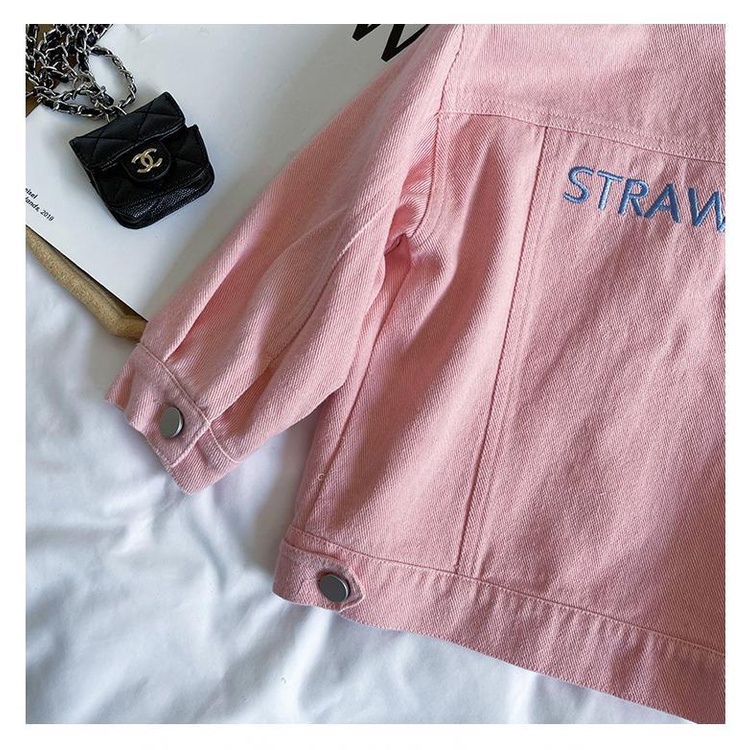 Áo Khoác Denim Tay Dài Thời Trang Xuân Thu 2022 Dành Cho Bé Gái