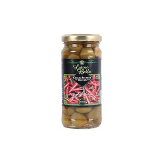 Trái Olive Xanh Nhân Ớt Latino Bella 235gr/ Chili Sruffed Olives - Tây Ban Nha