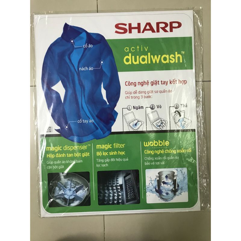 combo 5 tem máy giặt Sharp