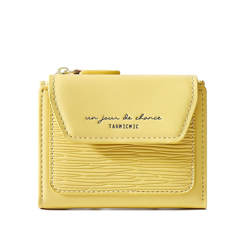 Ví da pu ngắn PIERRE LOUES gấp ba có khóa kéo thời trang cho nữ