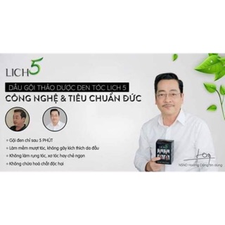 Hộp 10 gói dầu gội nhuộm đen tóc thảo dược Lich5-Công nghệ Đức