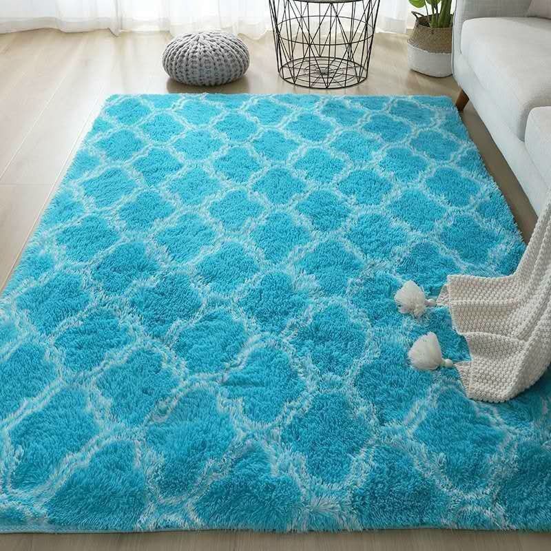 Thảm lông loang trải sàn lông dày đẹp Size 1m6x2m, mặt sau chống trơn trượt