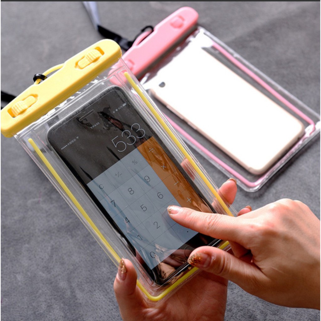 Túi đựng điện thoại chống nước có dây đeo (2 mặt trong suốt)