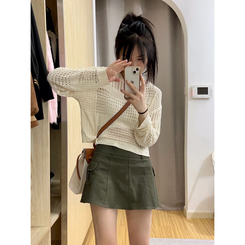 Áo Thun Tay Dài Cổ Tròn Dáng Ôm Thời Trang Hàn Quốc Cho Nữ