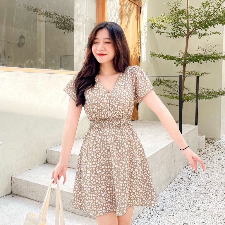 Đầm MISA - đầm hoa nhí smocking eo