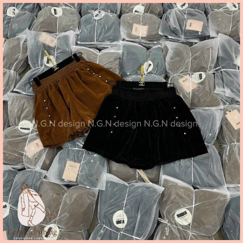 Quần Short Nhung Đính Đinh Cendy Clothing Chất Nhung Cao Cấp - CD146