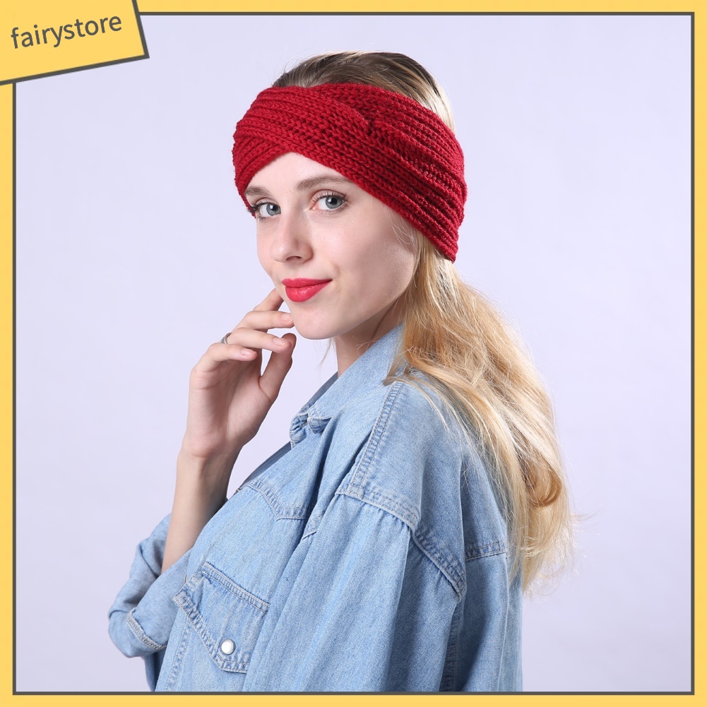 Băng Đô Dệt Kim Màu Trơn Thời Trang Giữ Ấm Cho Nữ