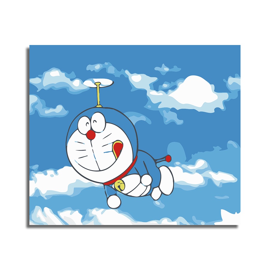 Bộ Tranh Sơn Dầu 40x50cm Tự Làm Hình Doraemon