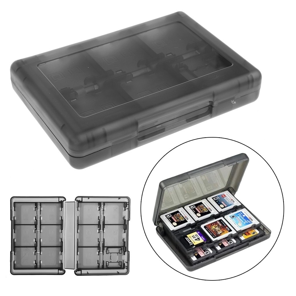 Hộp Đựng Thẻ Game 28 trong 1 Màu Đen Xếp Gọn Tiện Dụng Cho Nintendo DS 3DS