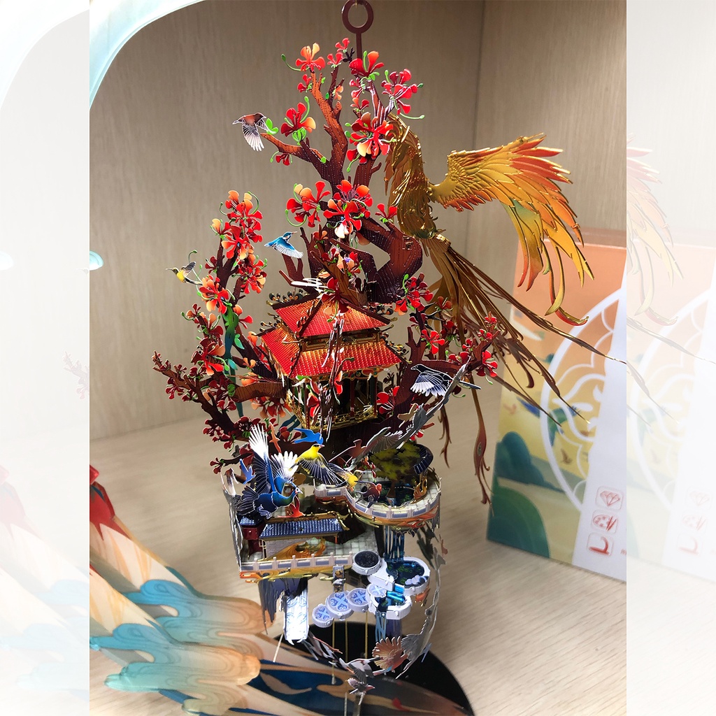 Mô Hình Kim Loại Lắp Ráp 3D MU Bách Điểu Triều Phụng Birds Pay Homage To The Phoenix