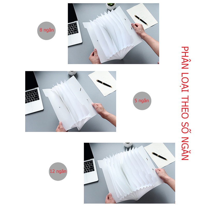 Túi đựng tài liệu tập đựng giấy A4 túi đựng hồ sơ nhiều ngăn [ Black/White ] Yoofun EFF121