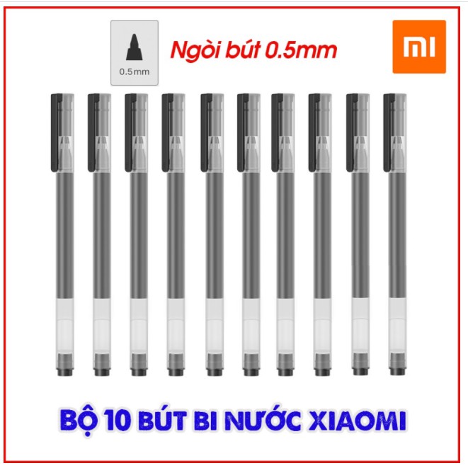 Bộ 10 Bút bi nước Xiaomi Mi Jumbo Gel Ink Pen MJZXB02WC 0.5mm cao cấp nhiều mực gấp 4 lần