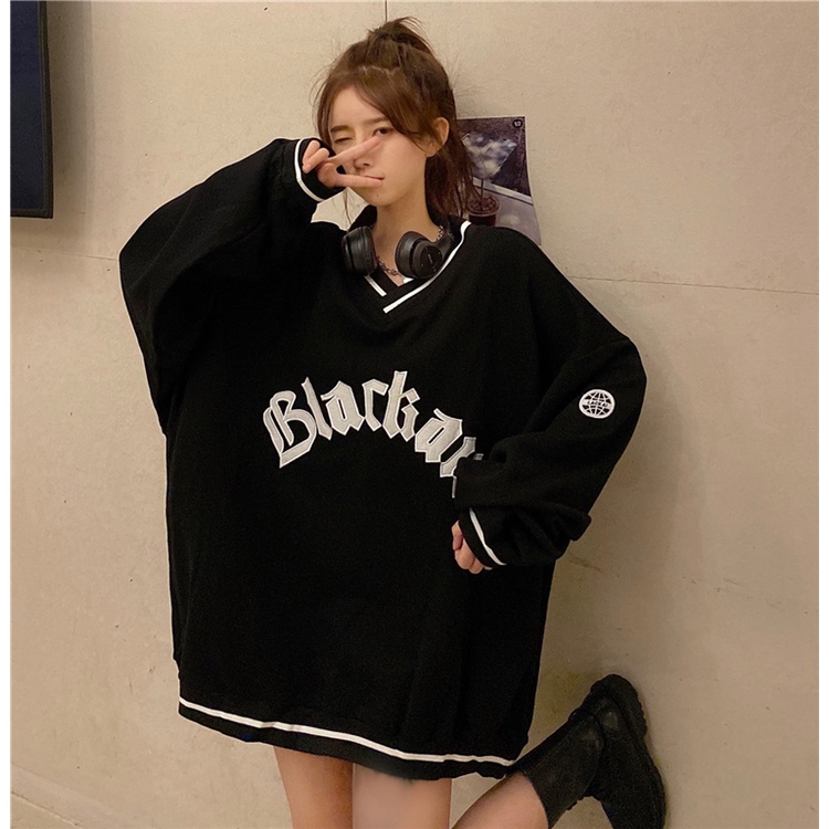 Áo Len Cổ V Thêu Chữ Thời Trang Mùa Thu | BigBuy360 - bigbuy360.vn