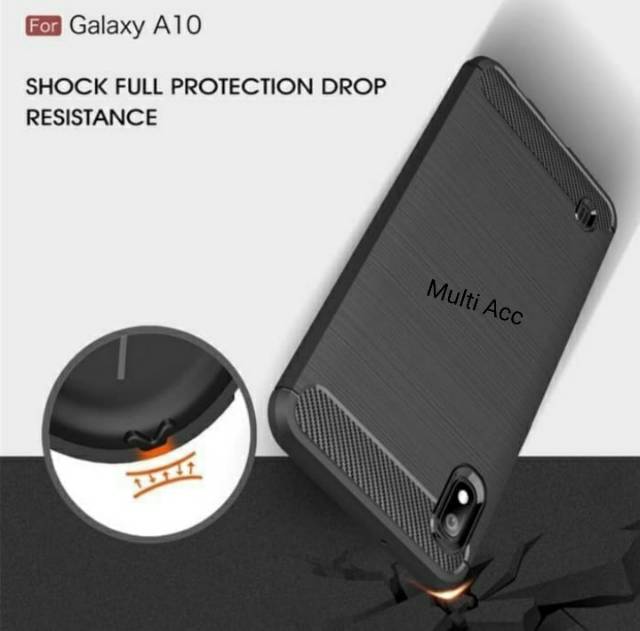 Ốp Lưng Sợi Carbon Cho Samsung Galaxy A10 / Case Ipaky / Silicon / Back