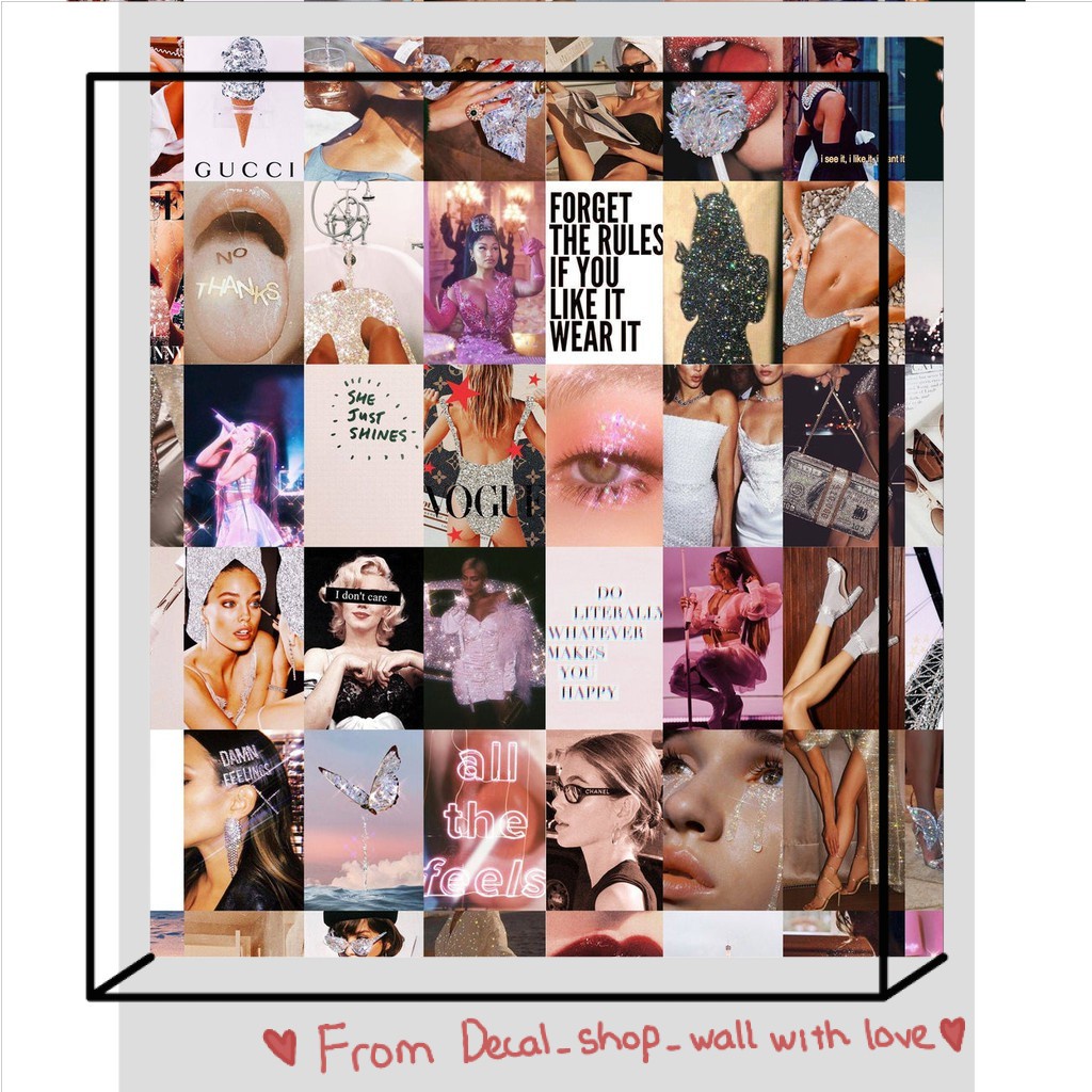Wall Collage dán tường trang trí decor phòng ngủ - theme Fancy