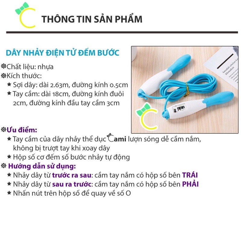 Dây tập thể dục điện tử đếm số lần nhảy( Cami)