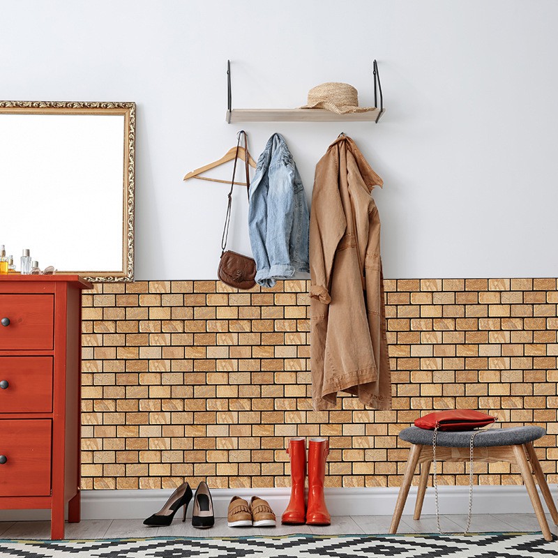 Xốp Dán Tường 3D Vân Gạch Thẻ Khổ 30X30Cm - Jassi Decor