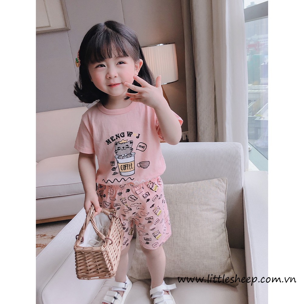 Bộ áo thun tay ngắn chú mèo