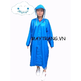 ÁO MƯA DÂY KÉO VẢI DÙ DA CÁ SIÊU BỀN ĐẸP - MÀU XANH NƯỚC BIỂN