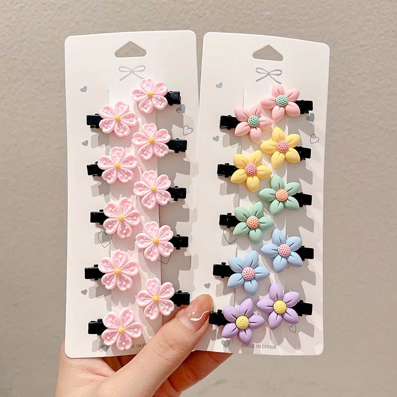 Set 10 Kẹp Tóc Nhỏ Hình Hoa Thời Trang