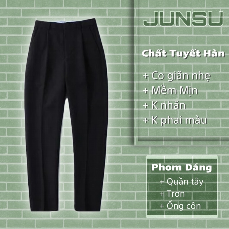 Quần tây nam ống côn Premium ASOS vải tuyết hàn cao cấp viscose co giãn nhẹ thời trang nam âu hàn quốc JUNSU