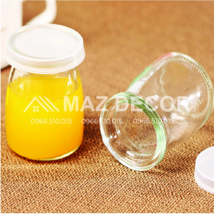 GIÁ SỈ TẠI XƯỞNG Hũ Lọ Thủy Tinh Làm Đựng Sữa Chua Thủy Tinh Có Nắp Trắng Trơn Dung Tích 100ml, 200ml đẹp giá rẻ