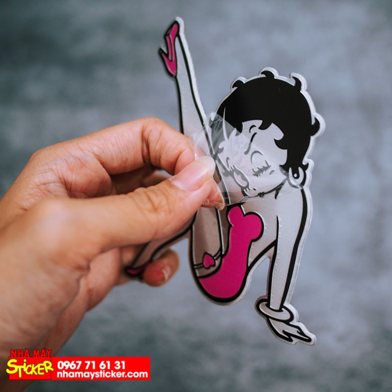 Sticker metal hình dán cô gái Betty Boop