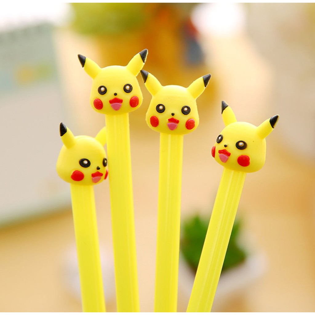 Bút Bi Viết PIKACHU Siêu Dễ Thương - Bút Bi Nước Văn Phòng Mực Đen