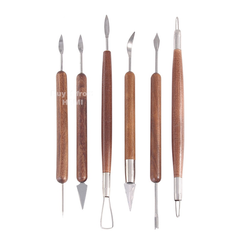 Bộ 6 dụng cụ làm đất sét cán gỗ