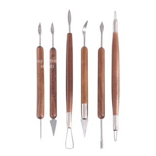 Bộ 6 dụng cụ làm đất sét cán gỗ