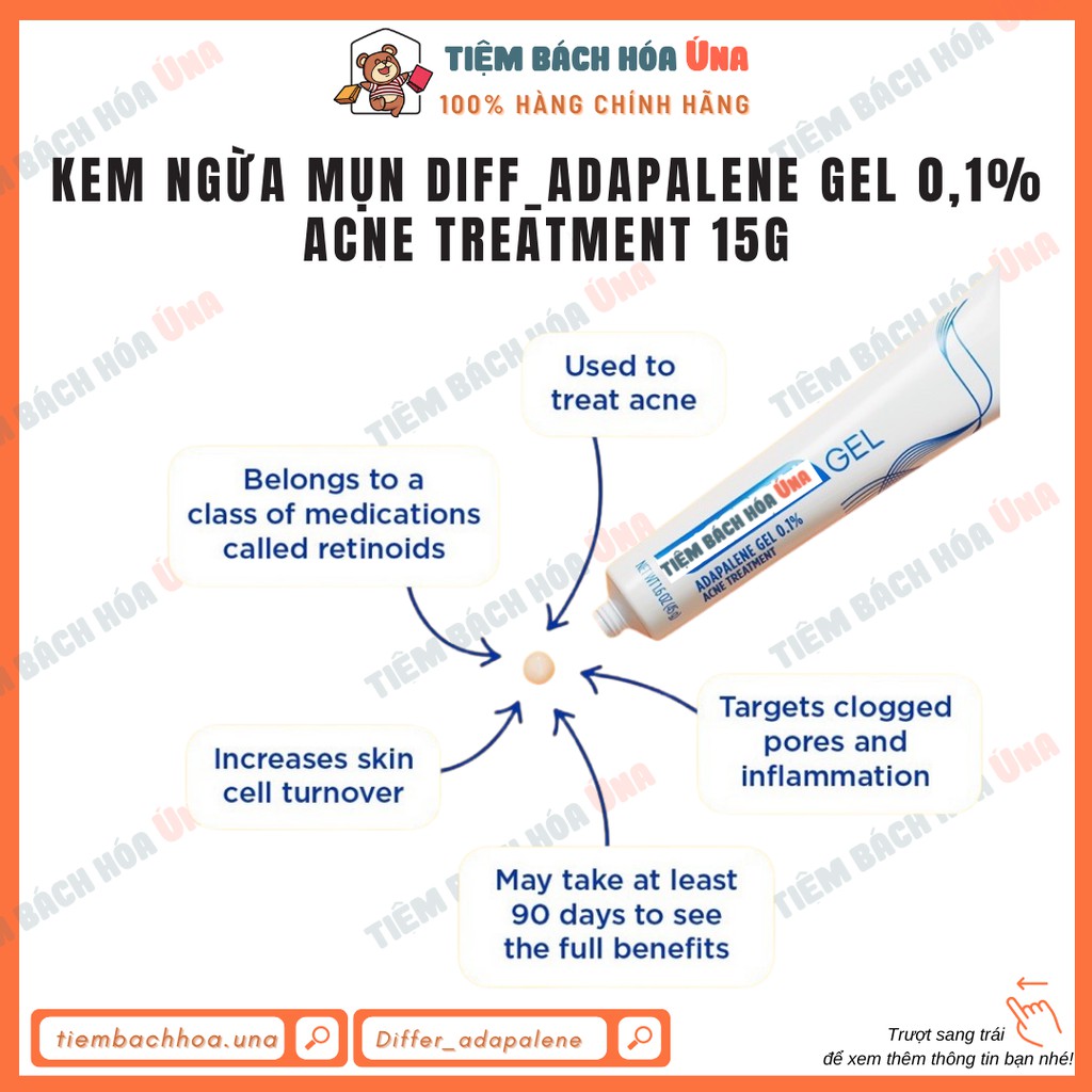 Gel giảm mụn Differi Adapalene Gel 0.1% Acne Treatment